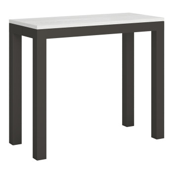 Konzolový stolek Everyday Evolution s antracitovými nohami a rámem - Rozkládací konzolový stolek Everyday Small Evolution 90x40/196 cm s rámem z bílého jasanu a antracitovými nohami
