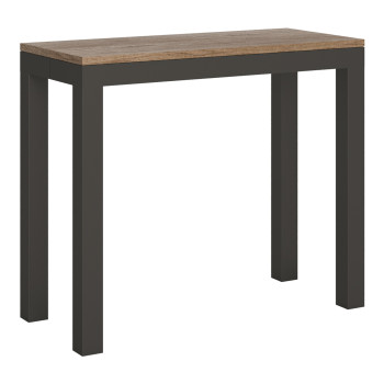 Konzolový stolek Everyday Evolution s antracitovými nohami a rámem - Rozkládací konzolový stolek Everyday Small Evolution 90x40/196 cm s rámem z bílého jasanu a antracitovými nohami