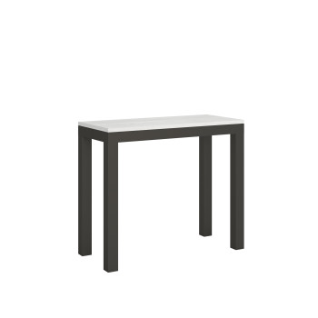Konzolový stolek Everyday Evolution s antracitovými nohami a rámem - Rozkládací konzolový stolek Everyday Small Evolution 90x40/196 cm s rámem z bílého jasanu a antracitovými nohami