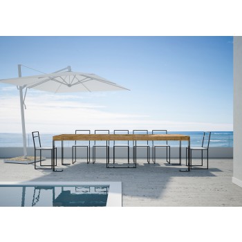 Konzolový stolek Futura s antracitovým rámem - Rozkládací konzolový stolek 90x40/300 cm Futura Premium Natural Oak s antracitovým rámem