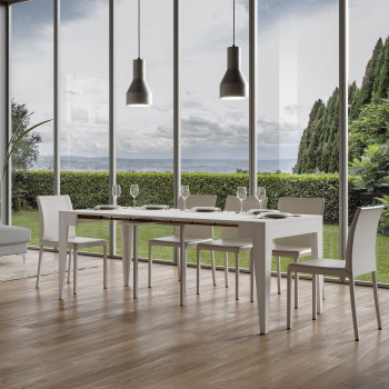 Konzolový stolek Isotta - Rozkládací konzolový stolek 90x42/302 cm Isotta bílá jasan