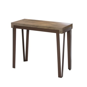 Konzolový stolek Rio s antracitovým rámem - Rozkládací konzolový stolek 90x40/196 cm Rio Small Premium Natural Oak s antracitovým rámem