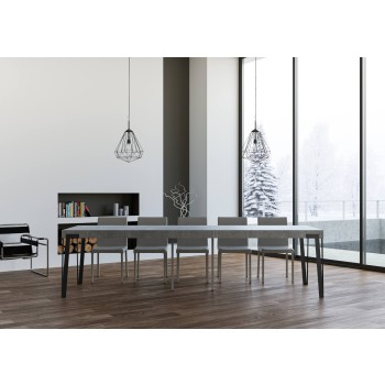 Konzolový stolek Rio s antracitovým rámem - 90x40/300 cm Rozkládací konzolový stolek Rio Premium z přírodního dubu s antracitovým rámem