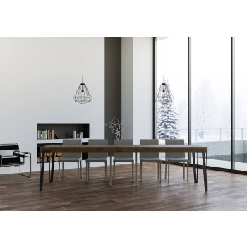 Konzolový stolek Rio s antracitovým rámem - 90x40/300 cm Rozkládací konzolový stolek Rio Premium z přírodního dubu s antracitovým rámem