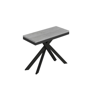 Konzolový stolek Saki Evolution s antracitovými nohami a rámem - Rozkládací konzolový stolek Saki Small Evolution 90x40/196 cm s bílým jasanovým dřevem a antracitovými nohami