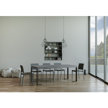 Konzolový stolek Tecno s antracitovými nohami - Rozkládací konzolový stolek Tecno Premium 90x40/300 cm v přírodním dubu s antracitovými nohami