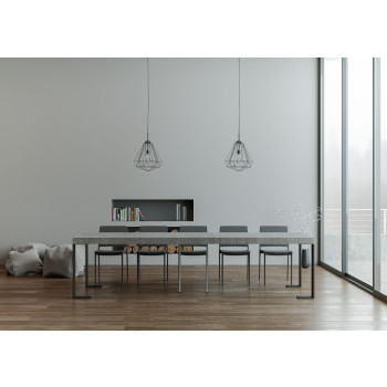 Konzolový stolek Tecno s antracitovými nohami - Rozkládací konzolový stolek Tecno Premium 90x40/300 cm v přírodním dubu s antracitovými nohami