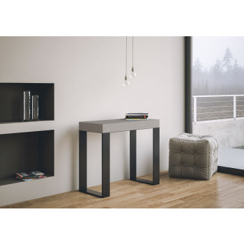 Konzolový stolek Tecno s antracitovými nohami - Rozkládací konzolový stolek Tecno Premium 90x40/300 cm v přírodním dubu s antracitovými nohami