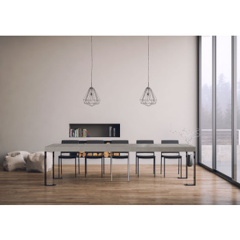 Konzolový stolek Tecno s antracitovými nohami - Rozkládací konzolový stolek Tecno Premium 90x40/300 cm v přírodním dubu s antracitovými nohami