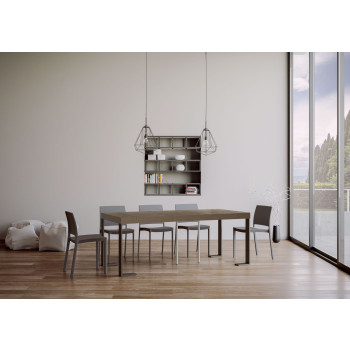 Konzolový stolek Tecno s antracitovými nohami - Rozkládací konzolový stolek Tecno Premium 90x40/300 cm v přírodním dubu s antracitovými nohami