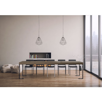 Konzolový stolek Tecno s antracitovými nohami - Rozkládací konzolový stolek Tecno Premium 90x40/300 cm v přírodním dubu s antracitovými nohami