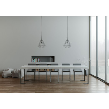 Konzolový stolek Tecno s antracitovými nohami - Rozkládací konzolový stolek Tecno Premium 90x40/300 cm v přírodním dubu s antracitovými nohami