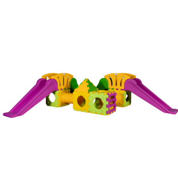 Krychlový model hračky g2000 – modulární herní sada se 2 velkými skluzavkami