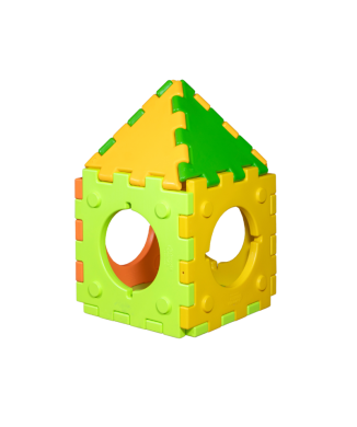 Modulární, sestavitelný herní domeček.