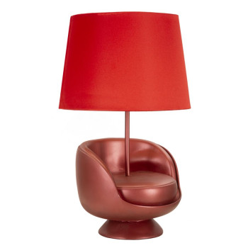 ČERVENÁ NOČNÍ LAMPA Z MIDCENTURY