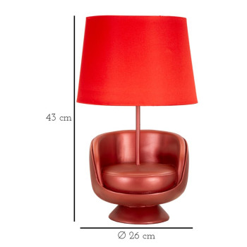 ČERVENÁ NOČNÍ LAMPA Z MIDCENTURY