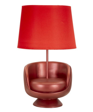 ČERVENÁ NOČNÍ LAMPA Z MIDCENTURY