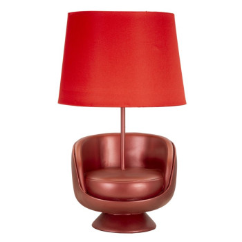 ČERVENÁ NOČNÍ LAMPA Z MIDCENTURY