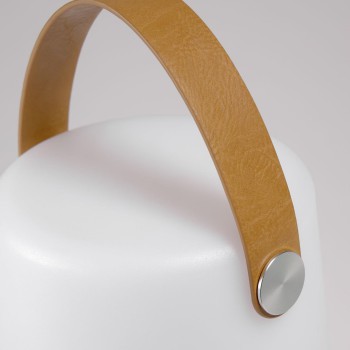 Stolní lampa Dialma s hnědou rukojetí