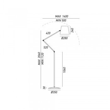 Nastavitelná stojací lampa 271.08.OF REPORTER IL FANALE