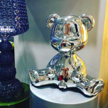 LAMPA TEDDY BOY S KOVOVÝM POVRCHEM A KABELEM 24002 QEEBOO