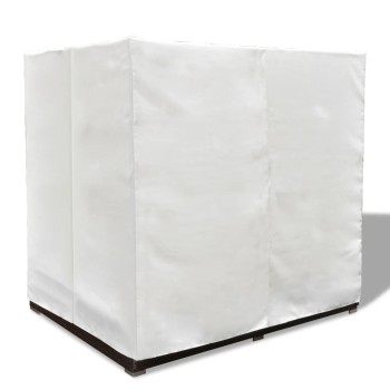 Hnědé polyratanové lehátko se závěsy