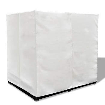 Hnědé polyratanové lehátko se závěsy