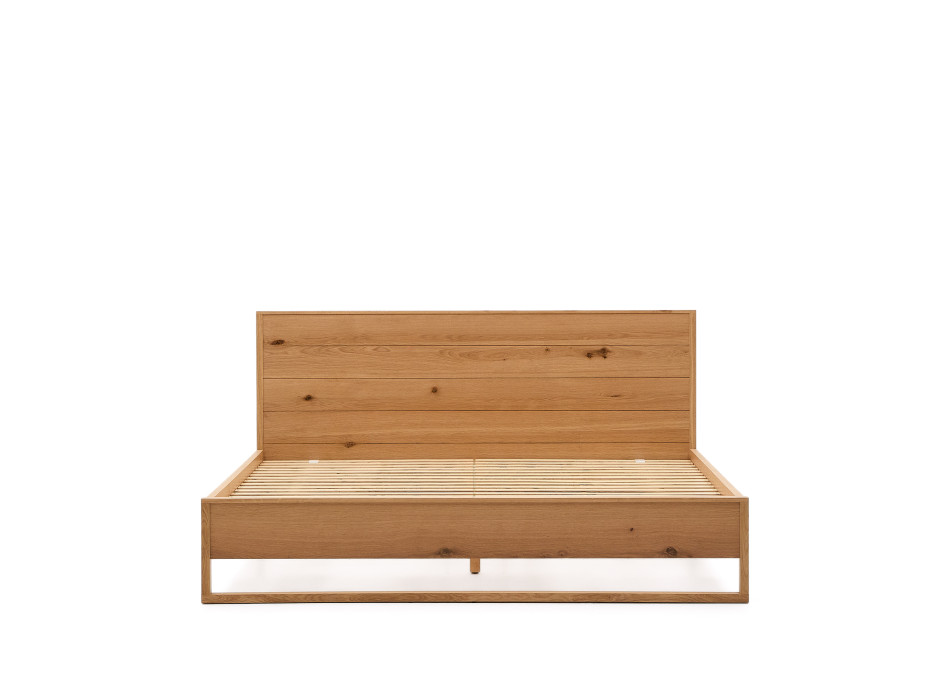 Postel Alguema s dubovou dýhou a přírodní povrchovou úpravou pro matraci 180 x 200 cm