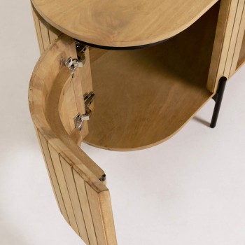 TV stolek Licia se 2 dveřmi z masivního mangového dřeva o tloušťce 6 cm