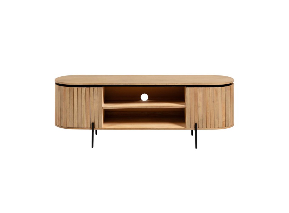 TV stolek Licia se 2 dveřmi z masivního mangového dřeva o tloušťce 6 cm