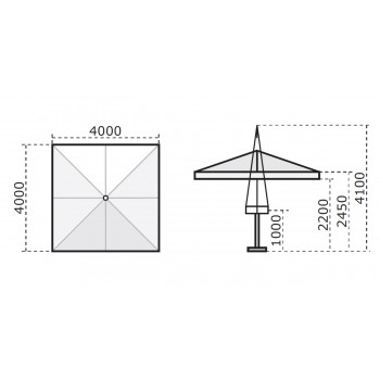 Palladio Teleskopický deštník 4x4 m C4040 PAT Scolaro