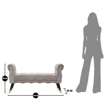 PAŘÍŽSKÁ LAVICE ŠEDÁ/ZLATÁ