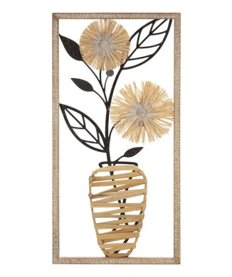 NÁSTĚNNÝ PANELY ZE ŽELEZA A DŘEVA VÁZA