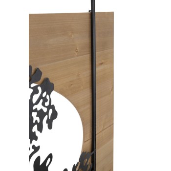 NÁSTĚNNÉ PANELY S VESMÍREM STROM, SADA 3 DÍLŮ, ŽELEZO A DŘEVO