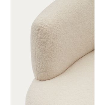 Křeslo Martina z ecru jehněčí kůže s polštářem