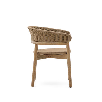 Židle Arinella z masivního akáciového dřeva s přírodní povrchovou úpravou a 100% FSC béžovým lanem