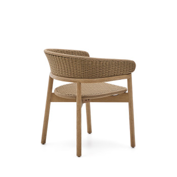 Židle Arinella z masivního akáciového dřeva s přírodní povrchovou úpravou a 100% FSC béžovým lanem
