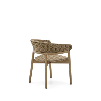 Židle Arinella z masivního akáciového dřeva s přírodní povrchovou úpravou a 100% FSC béžovým lanem