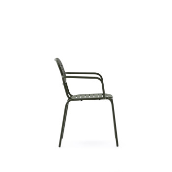 Stohovatelná venkovní židle Brai s područkami z pozinkované oceli