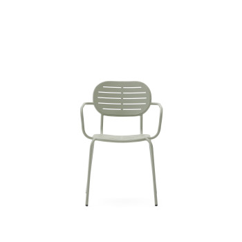 Stohovatelná venkovní židle Brai s područkami z pozinkované oceli
