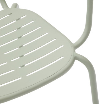 Stohovatelná venkovní židle Brai s područkami z tmavě šedé pozinkované oceli