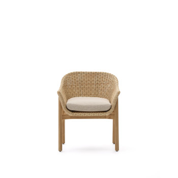 Židle Galea z masivního teakového dřeva a 100% syntetického ratanu FSC