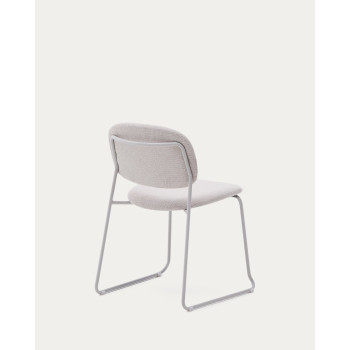 Židle Meli v béžovém žinylku s béžovým kovovým rámem FSC Mix Credit