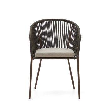 Židle Yanet ze zeleného lana s nohami z pozinkované oceli