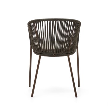 Židle Yanet ze zeleného lana s nohami z pozinkované oceli