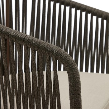 Židle Yanet ze zeleného lana s nohami z pozinkované oceli