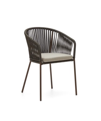 Židle Yanet ze zeleného lana s nohami z pozinkované oceli