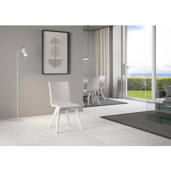 Židle - Židle Trudy s bílými nohami a bílým polštářem 01