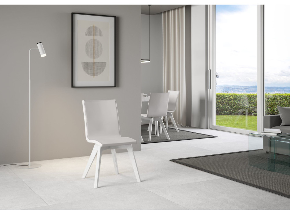 Židle - Židle Trudy s bílými nohami a bílým polštářem 01