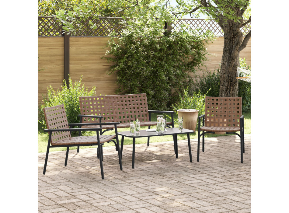 Venkovní jídelní sada ERGONOM Hnědá.